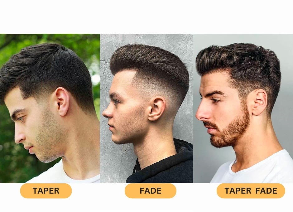 What is the difference between taper and fade hairstyle ?